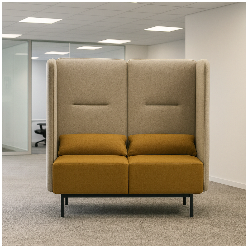 3 सीटर ऑफिस सोफा आधुनिक ऑफिस सोफा रिसेप्शन या कार्यस्थान के लिए आराम और प्रीमियम साबर असबाब के साथ।