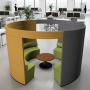 Round Office Sofa with High-Back, Perfect for Contemporary Offices, Co-working Spaces, Spacious and Meeting