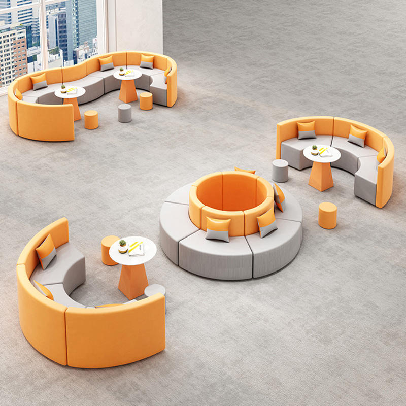 নগর নকশা সহ বাঁকা এবং মডুলার অফিস সোফা এবং কর্মক্ষেত্রের জন্য কনফিগারযোগ্য মডুলার সোফা