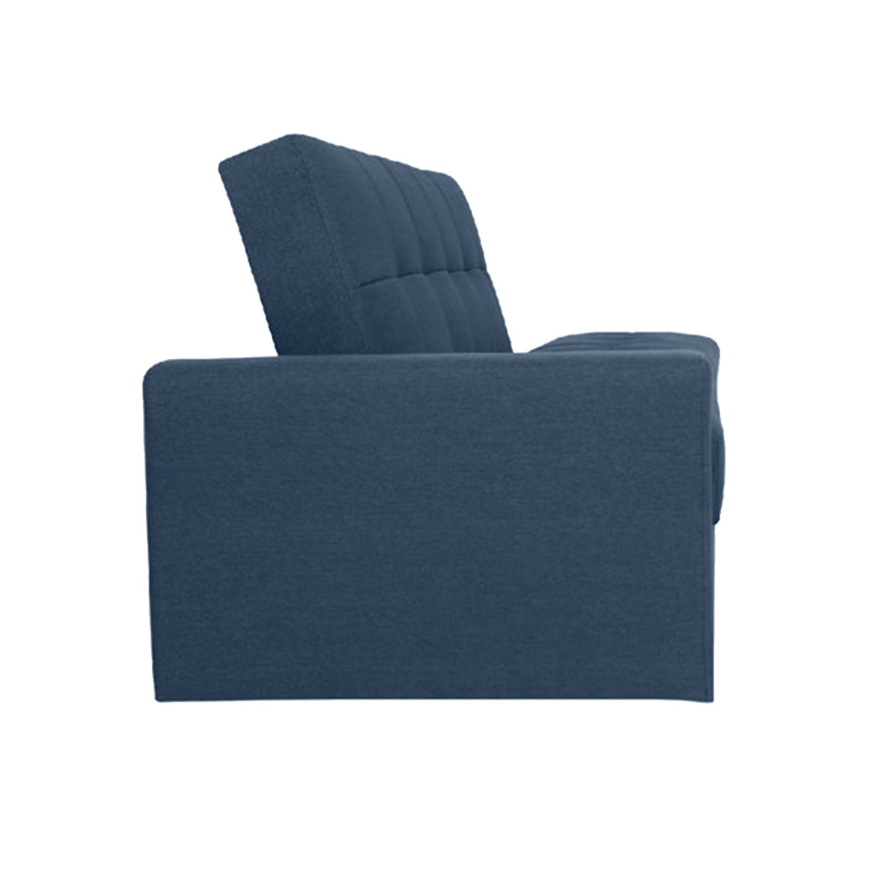 Convertible Fabric Sofa Cum Bed and 3-Seater with Wooden Frame, Tufted Design & Armless Space-Saving Structure