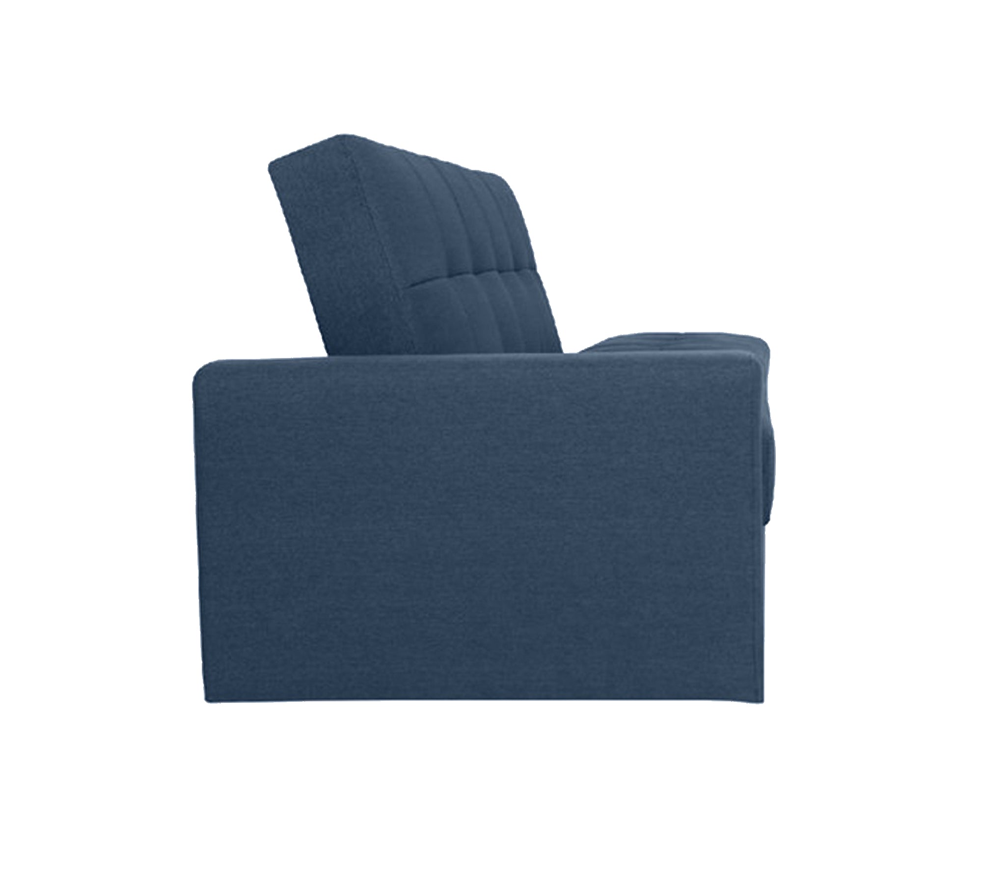 Convertible Fabric Sofa Cum Bed and 3-Seater with Wooden Frame, Tufted Design & Armless Space-Saving Structure