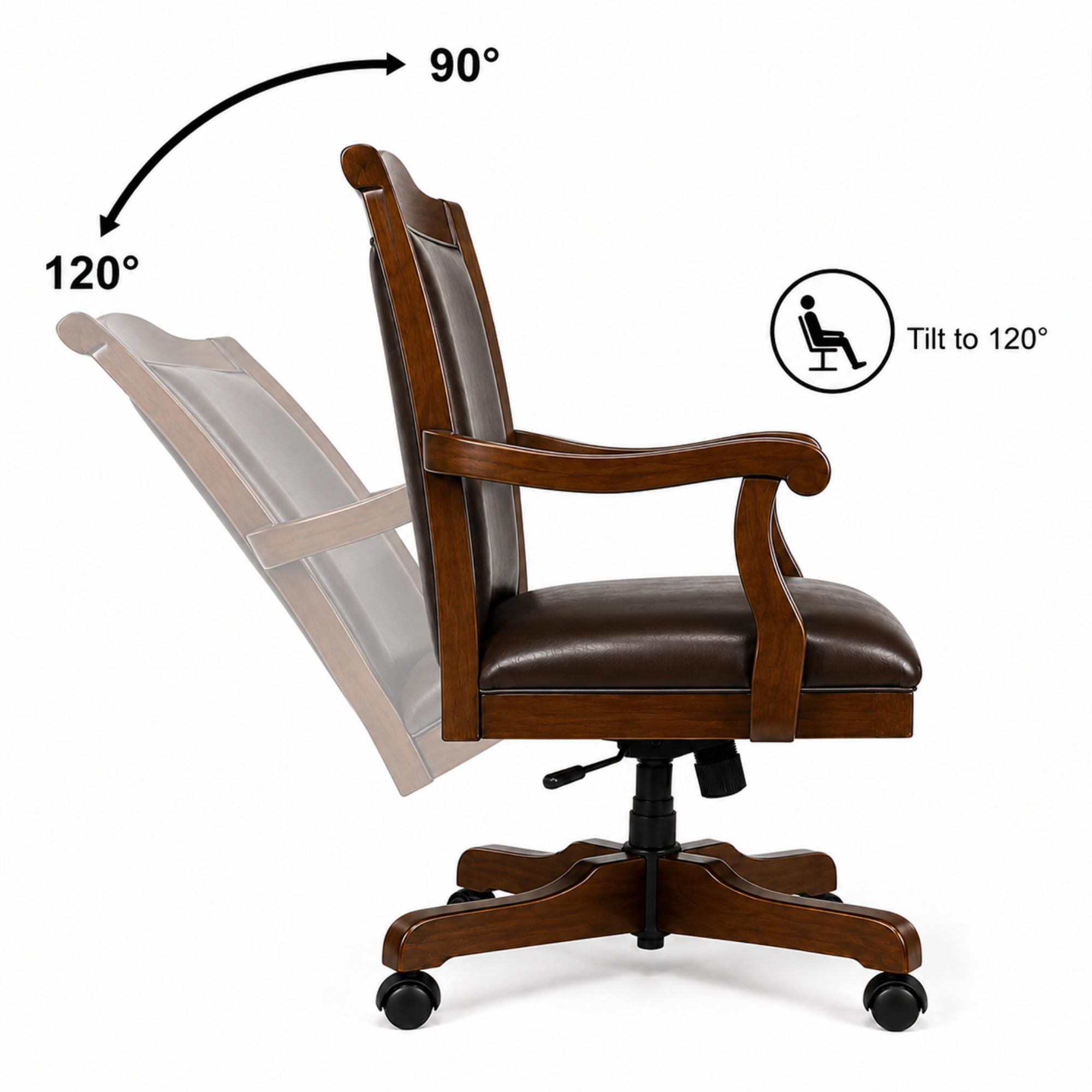Director Chair for Royal office Furniture Luxury Premium Leatherette with Hand-carving Wooden