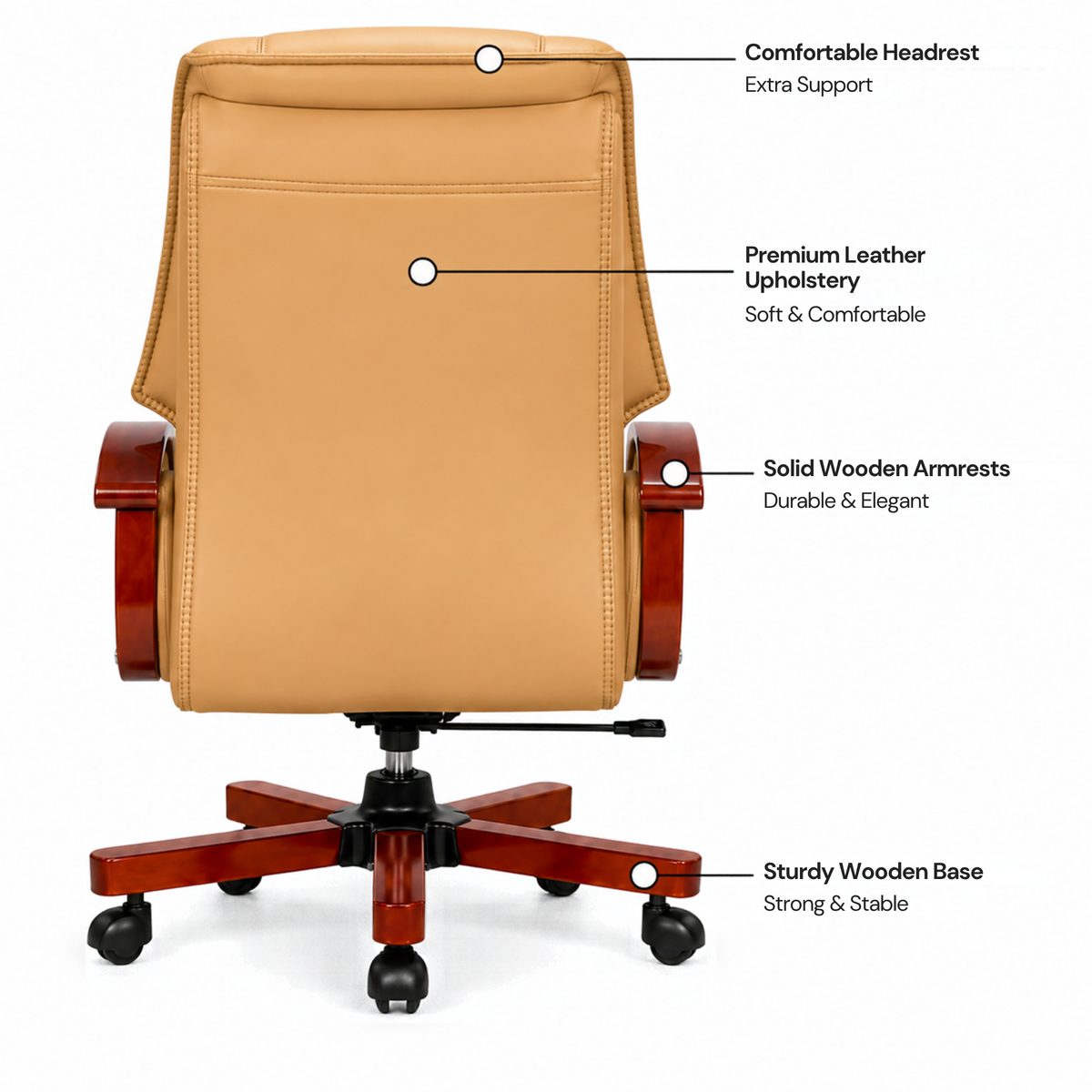 High Back Director Chair for office Modern Design Made in Plyboard with Leatherette & Recliner & Height Adjustable and Revolving Chair