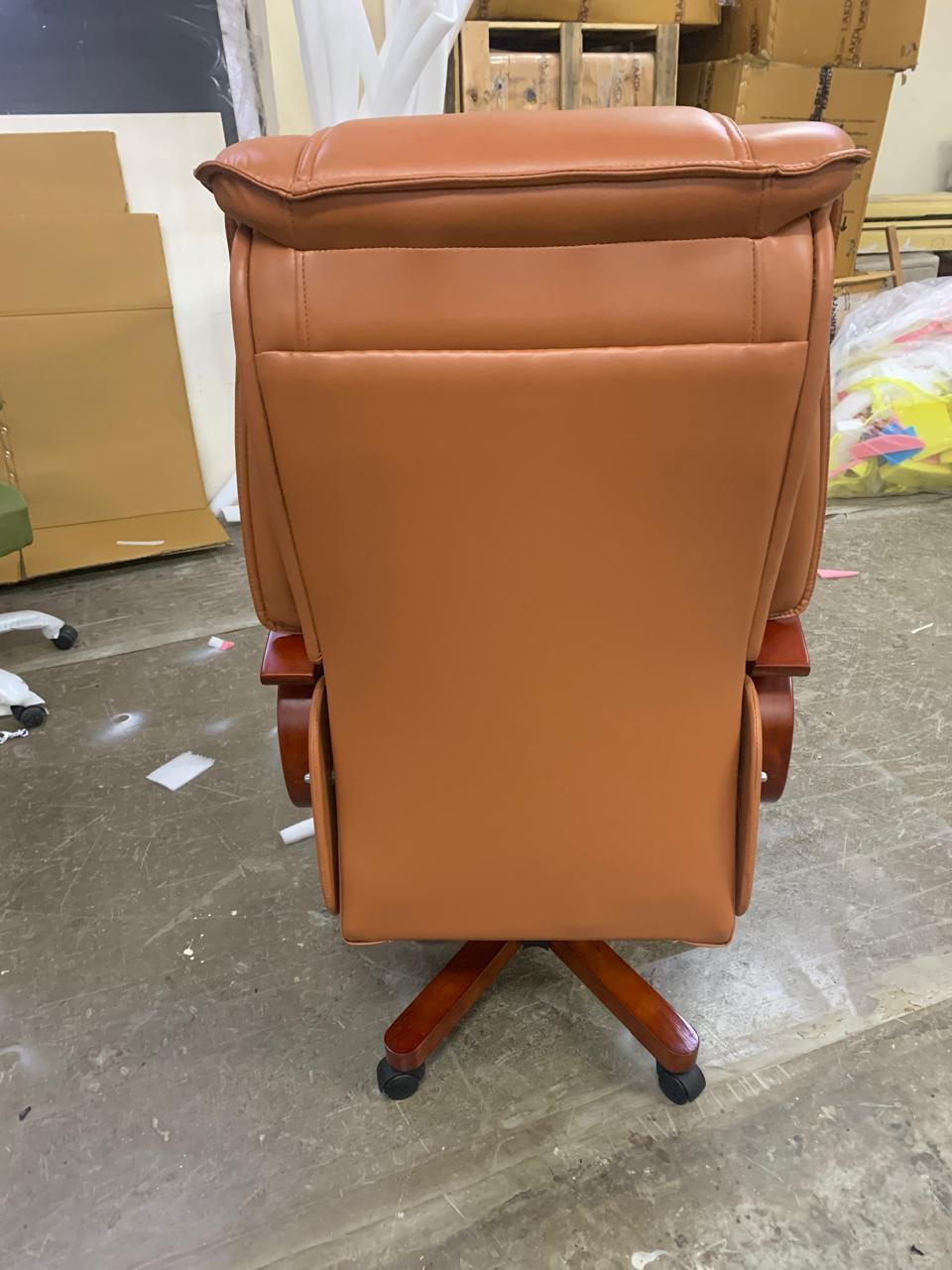 High Back Director Chair with Height Adjustable Wooden Base