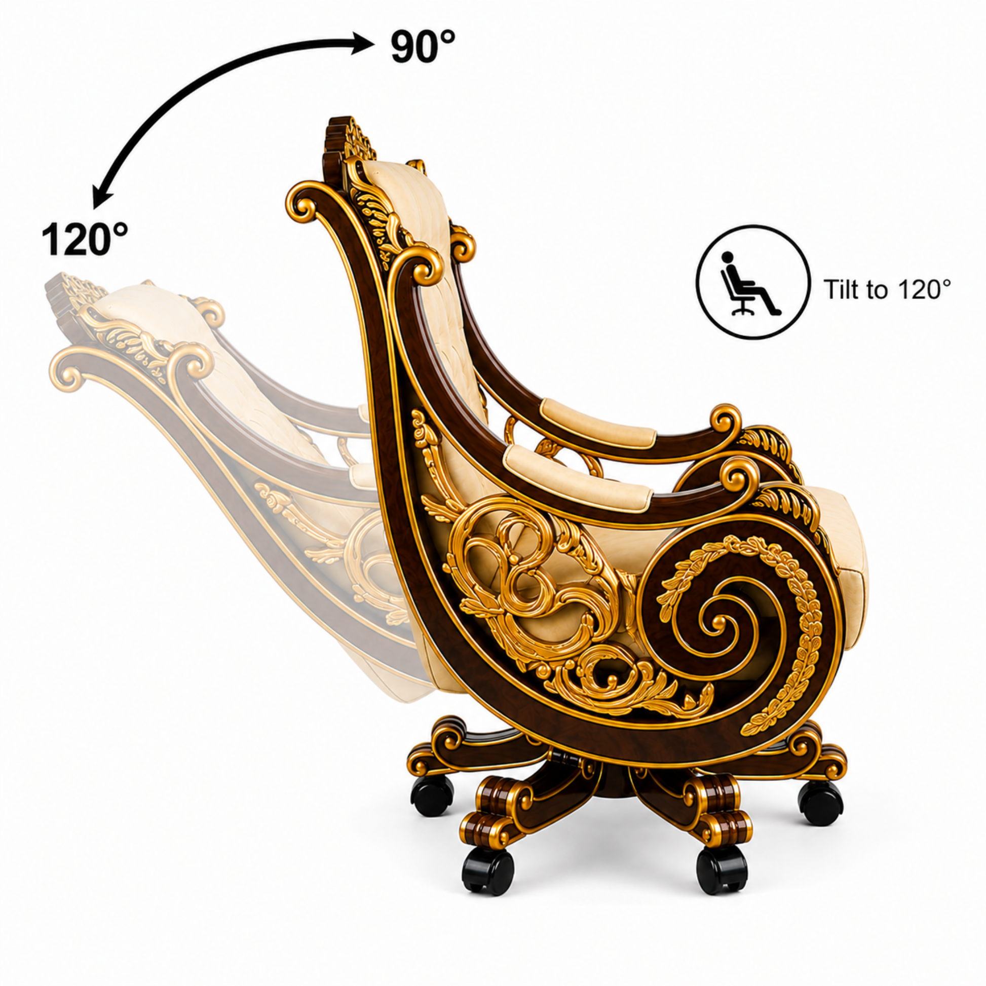 Beige Director Chair Recline View