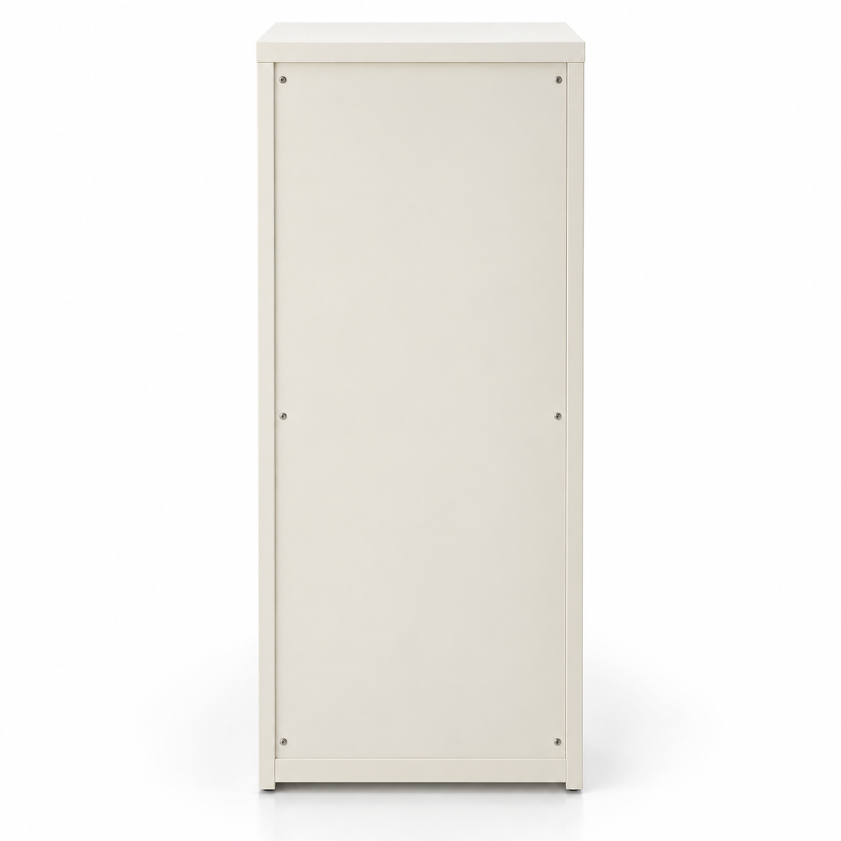 Tall Off-White 8 Drawer Modern Storage Cabinet with Individual Key Locks Metal Handles and Slim Vertical Design