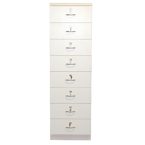 Pedestal with Premium Wooden Material with 8 Shelves and Drawer Unit with Lock