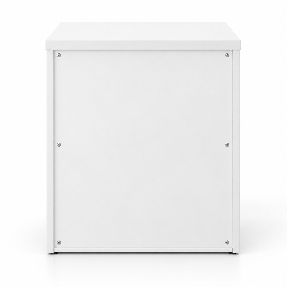 Modern White 3 Drawer Mobile Storage Cabinet Unit with Key Lock Metallic Handles and File Storage Under Desk Pedestal