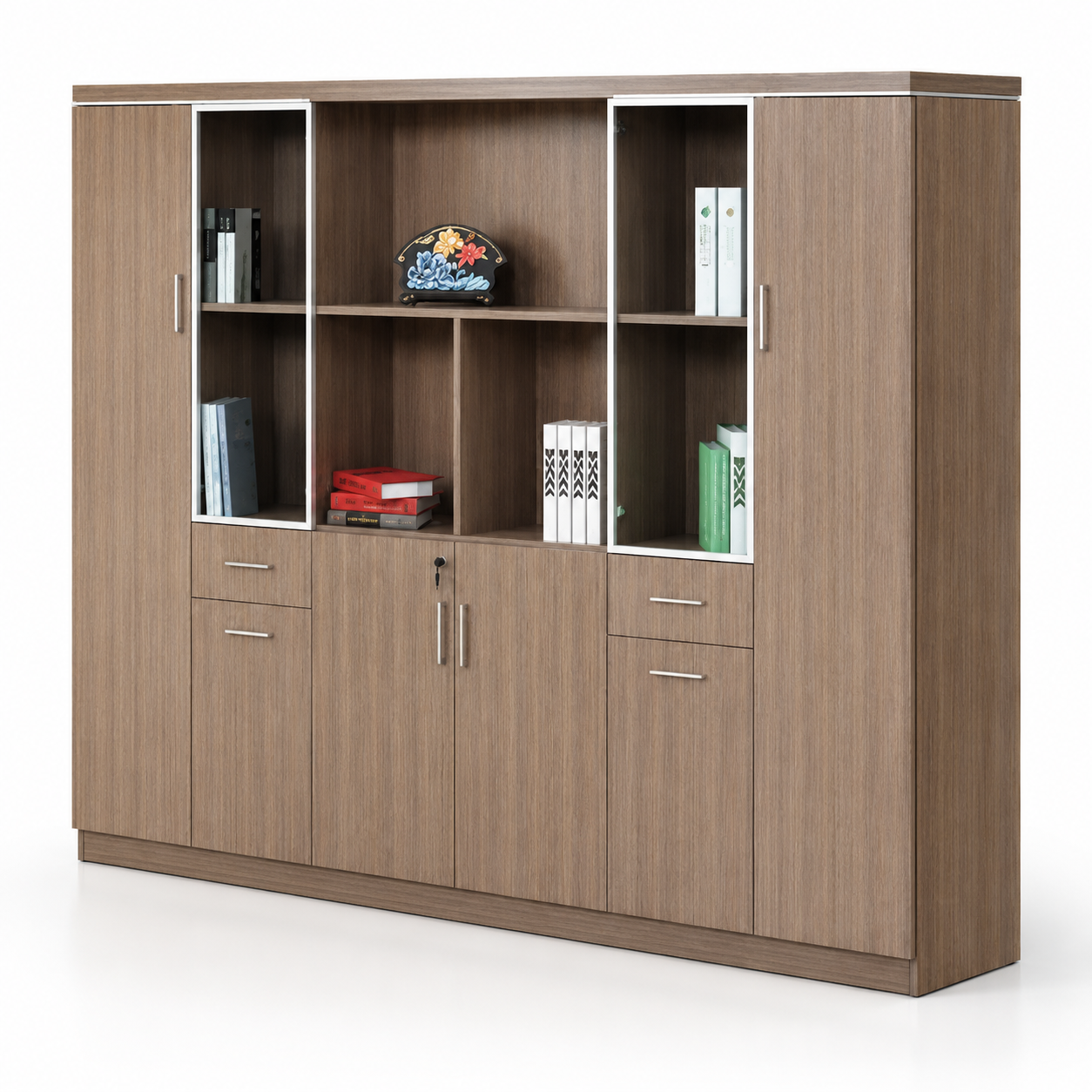 Home or Office Premium File Storage and Back Unit for office, Cabinets and Cupboard in Light Brown Color- 121433144