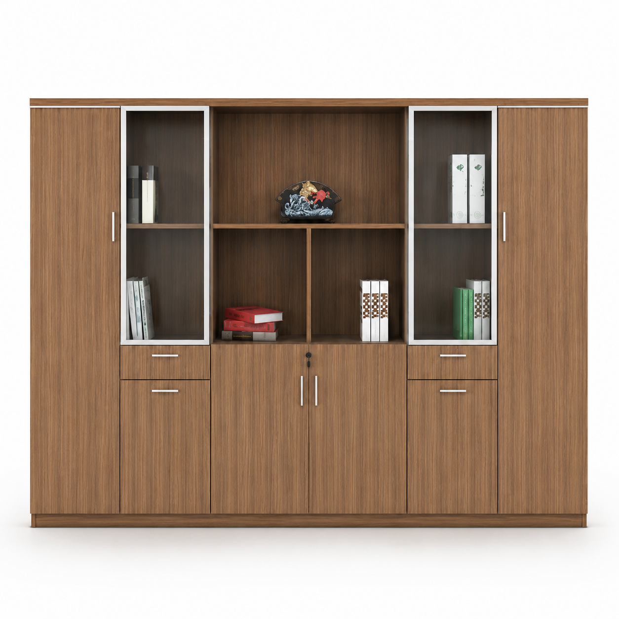 Home or Office Premium File Storage and Back Unit for office, Cabinets and Cupboard in Light Brown Color- 121433144