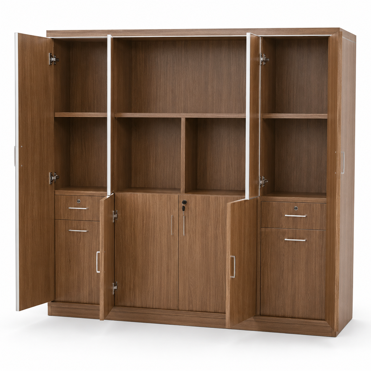 Home or Office Premium File Storage and Back Unit for office, Cabinets and Cupboard in Light Brown Color- 121433144