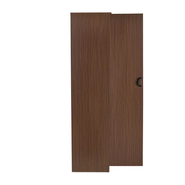 Wardrobe 2 Door Wooden Almirah with Mirror and Shelves Storage Cabinet