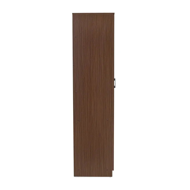 Wardrobe 2 Door Wooden Almirah with Mirror and Shelves Storage Cabinet