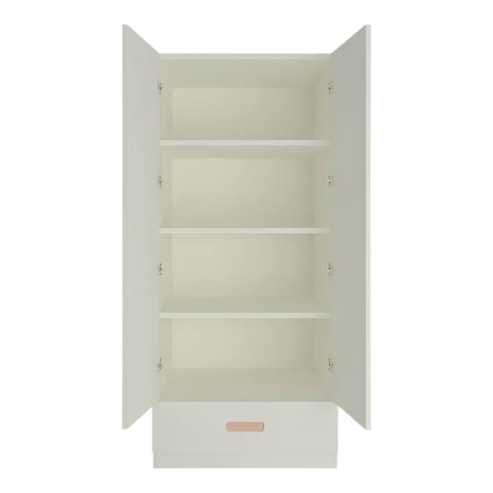 Wardrobe 2 Door Premium Wood Closet with Lock and Drawer Storage for Luxury Finish