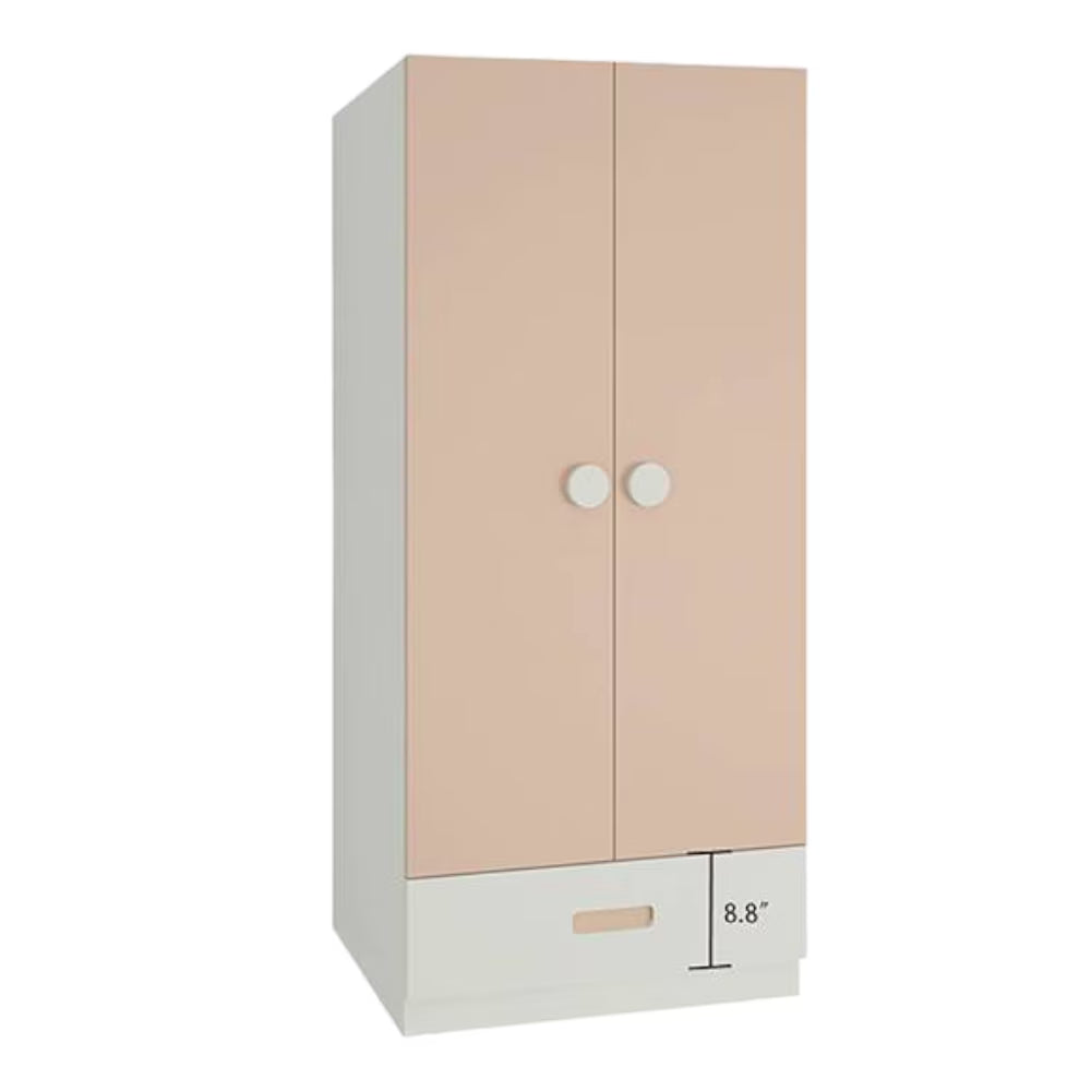 Wardrobe 2 Door Premium Wood Closet with Lock and Drawer Storage for Luxury Finish