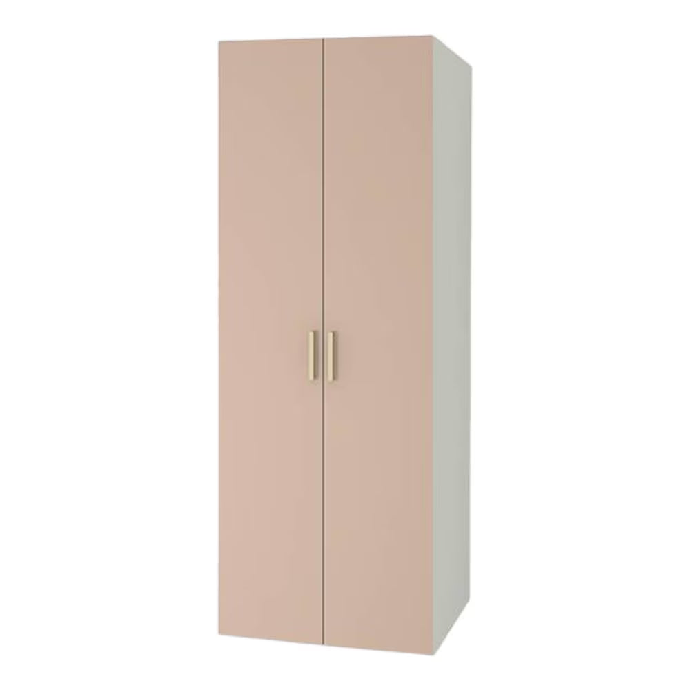 Wardrobe 2 Door Modern Design with Hanging Space and Organizer Shelves