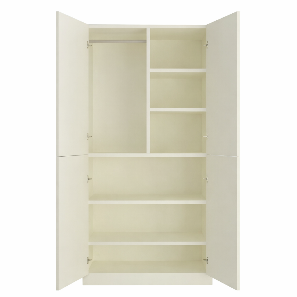 Wardrobe 2 Door Compact Bedroom Cupboard with Premium and Storage for Clothes