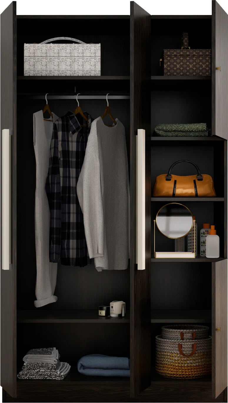 Wardrobe Multi Utility Wooden Almirah with Organiser and Lock