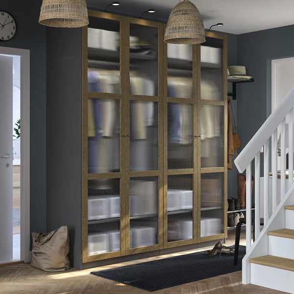 Wardrobe Elegant Design Bedroom Almirah with Soft Close Doors, Strong Handles and Glass Doors
