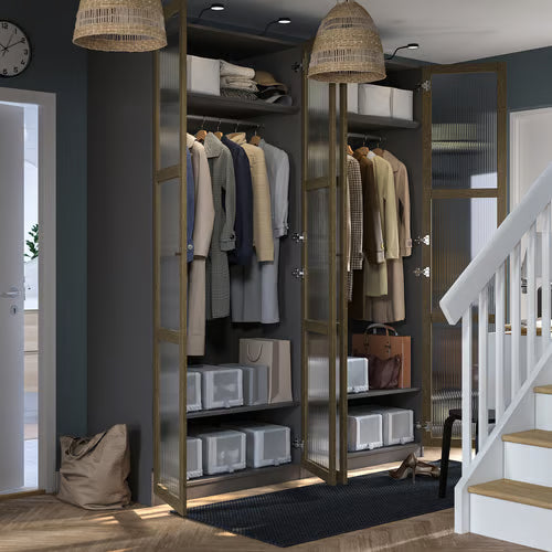 Wardrobe Elegant Design Bedroom Almirah with Soft Close Doors, Strong Handles and Glass Doors