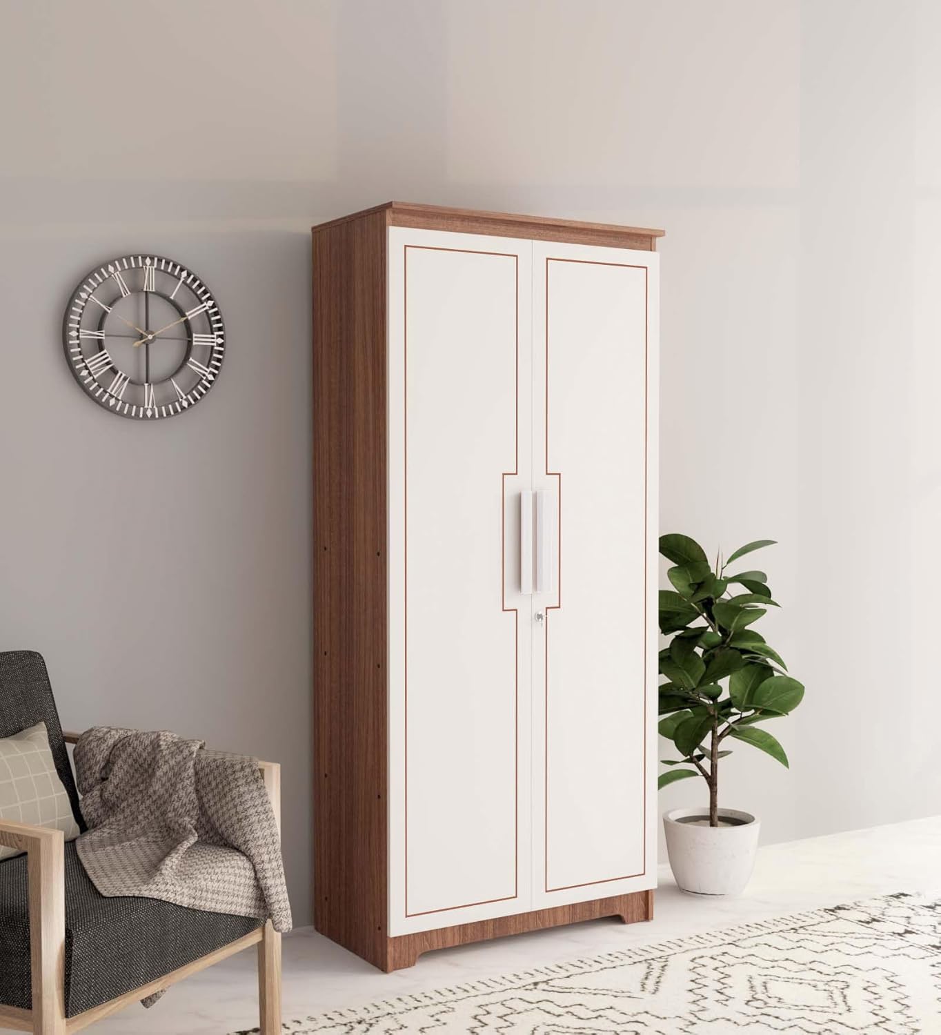 Wardrobe Premium Laminate Finish Cabinet with Smooth Door Operation