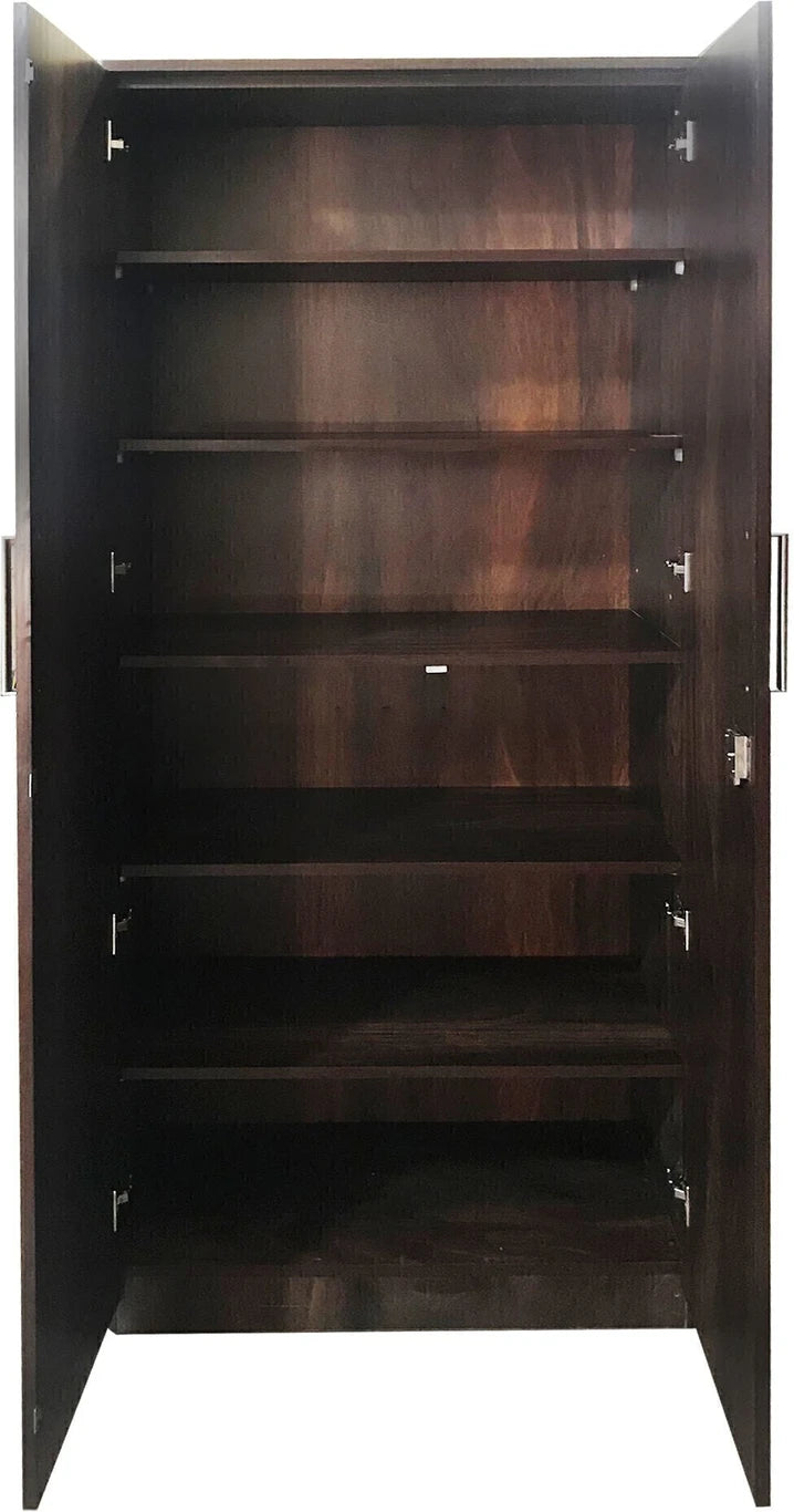 Wardrobe Large Wooden Almirah with Multiple Storage Sections