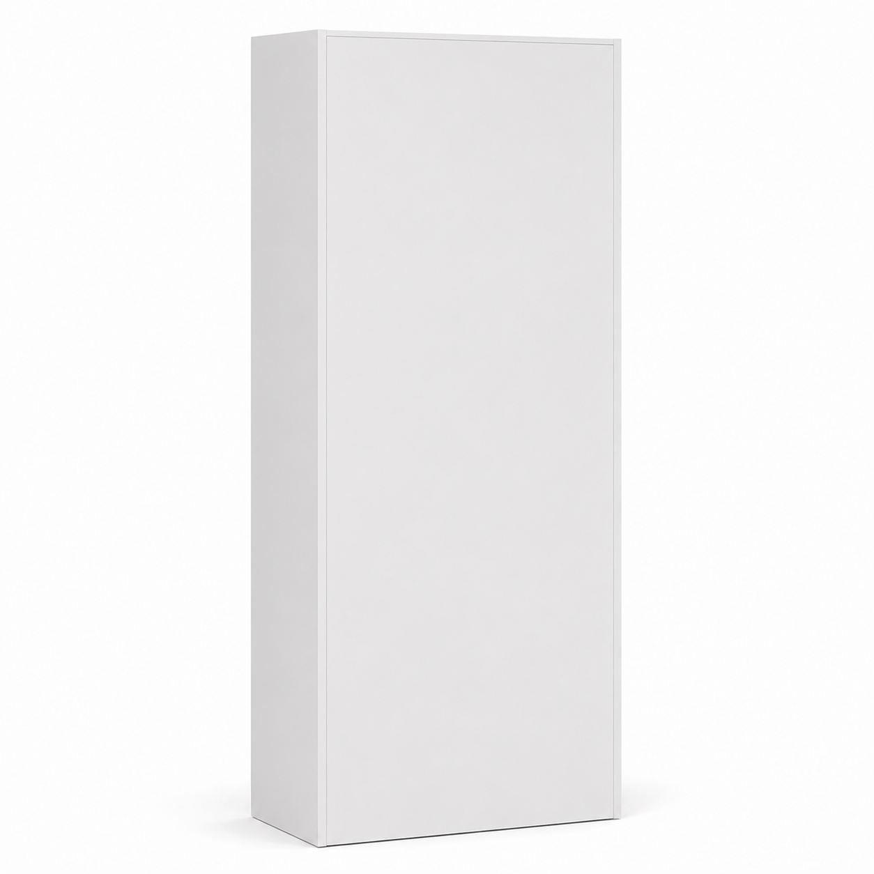 Modern White Storage Cabinet with Open Display Shelves, Double Door Cupboard, 3-Tier Multipurpose Organiser for Home
