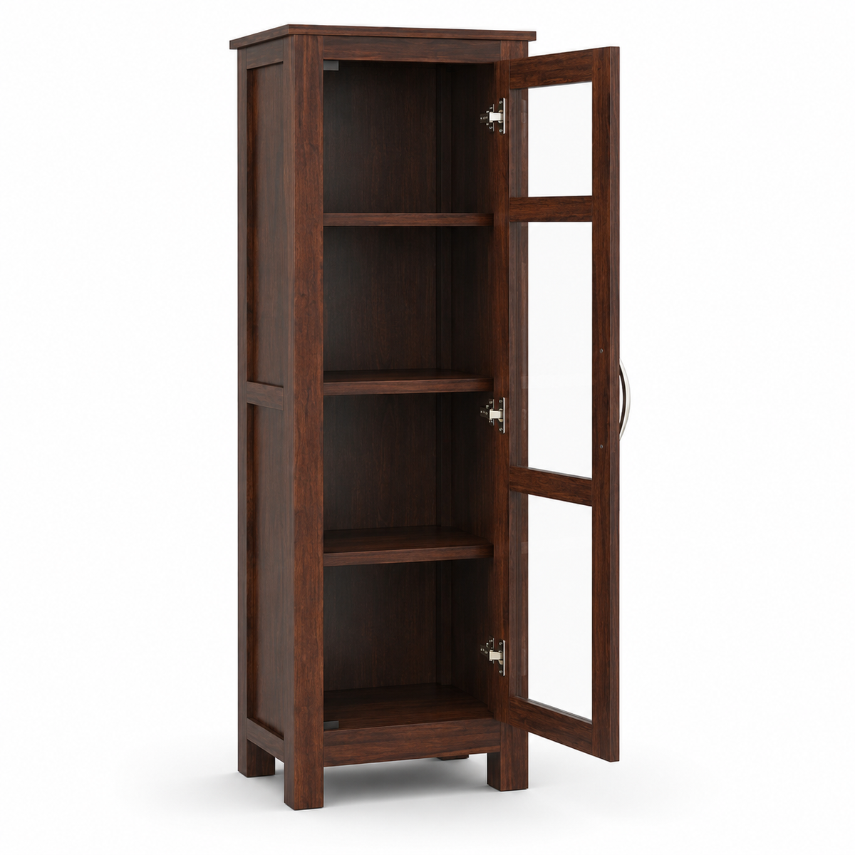 Crockery Cabinet – Premium Sheesham Wood with Glass Door, Storage for Crockery, Books, Stylish for Kitchen or Living Room.