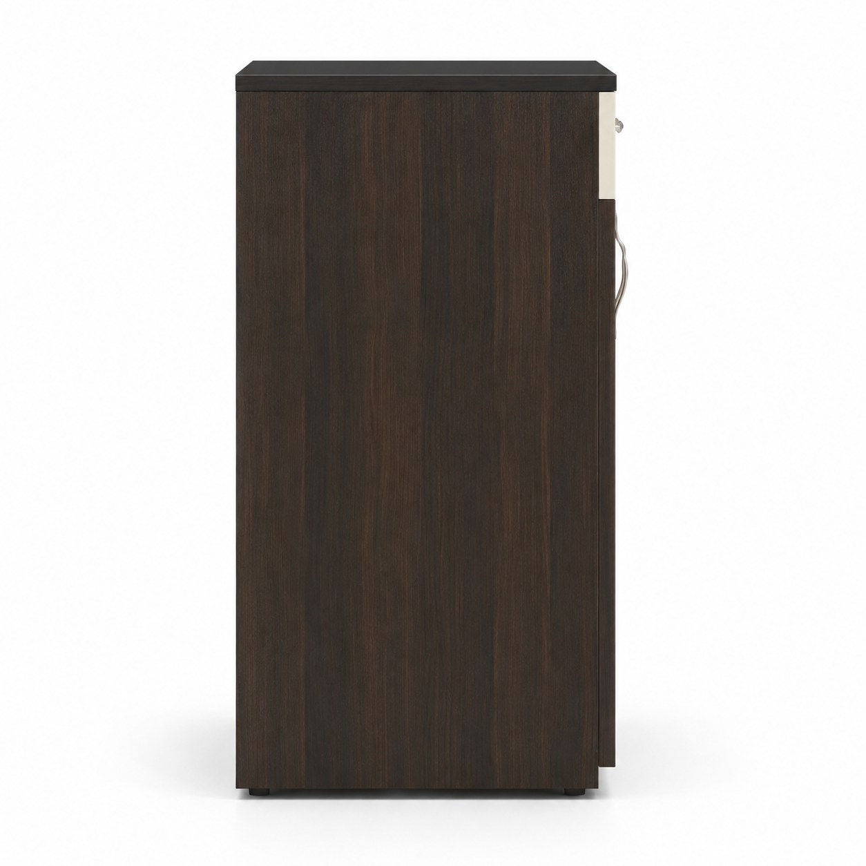 Modern Kitchen Storage Cabinet with Drawer and Double Door | Walnut & Cream Finish