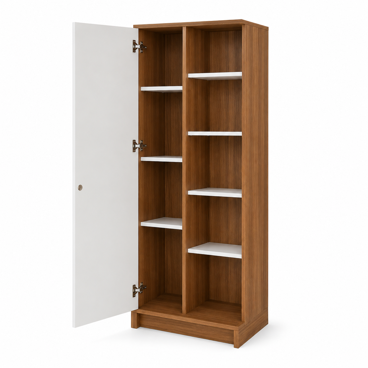 Multi-Purpose Kitchen Organizer Cabinet with Door, Open Shelf Storage, Pantry Unit for Kitchen, Dining & Utility Room | Wooden Finish