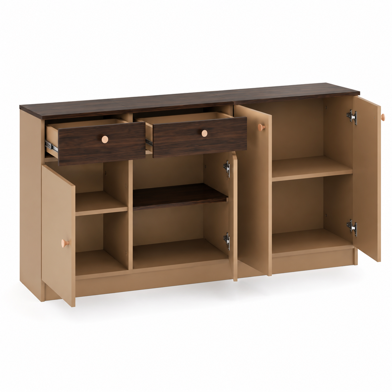 Cabinet with Quiet Soft-Close Doors and Ample Shelving, Ideal for Stylish Storage in Homes, or Commercial Spaces