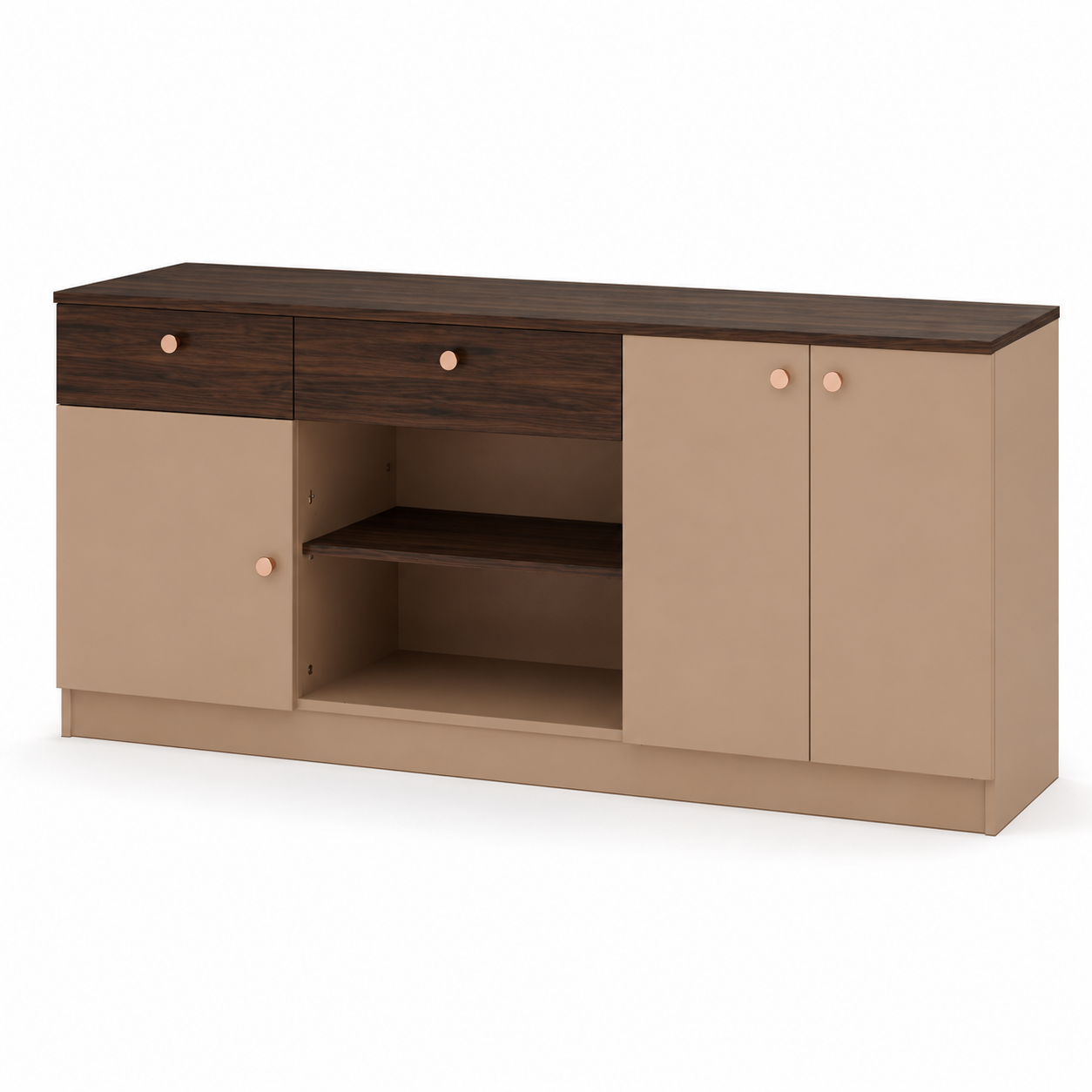 Cabinet with Quiet Soft-Close Doors and Ample Shelving, Ideal for Stylish Storage in Homes, or Commercial Spaces