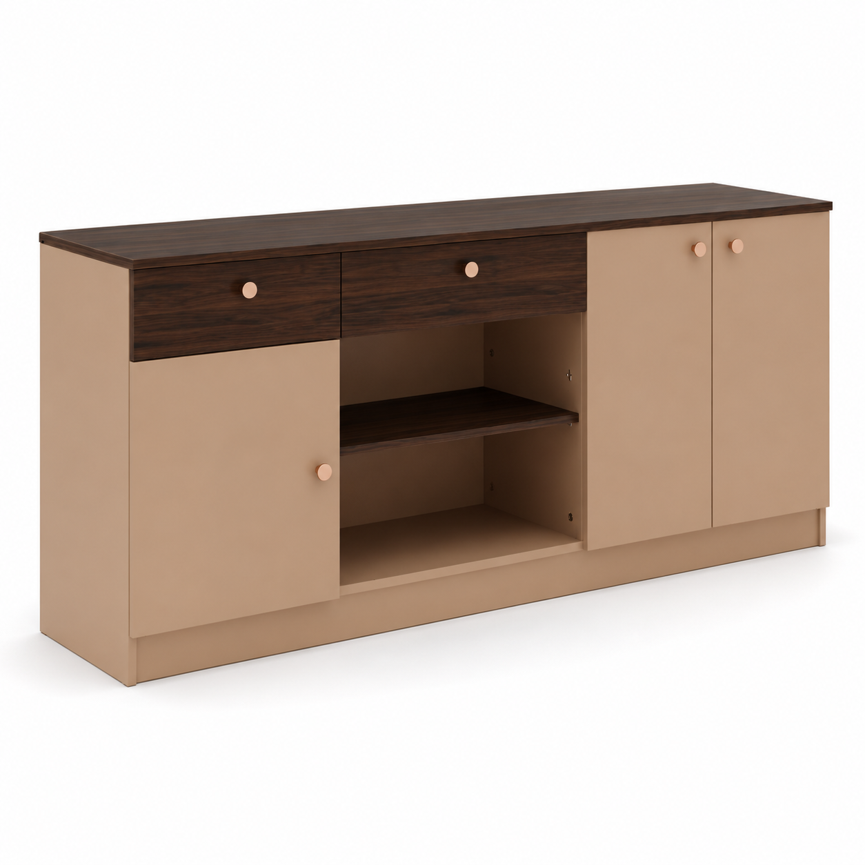 Cabinet with Quiet Soft-Close Doors and Ample Shelving, Ideal for Stylish Storage in Homes, or Commercial Spaces