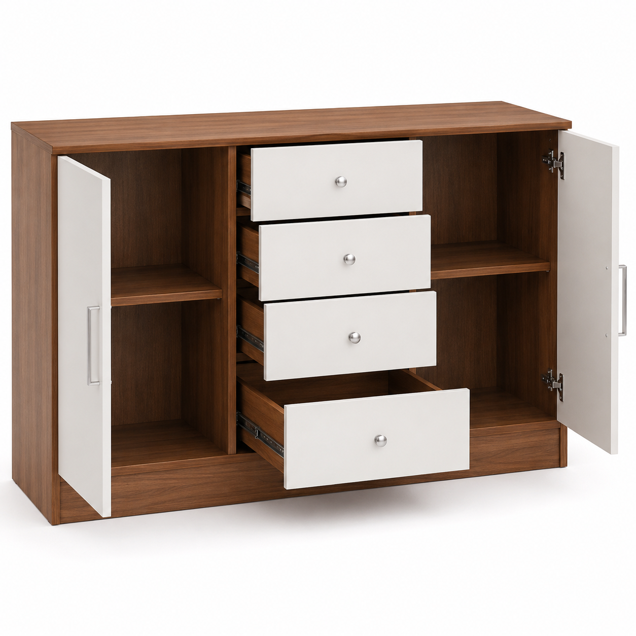 Cabinet with A High-Quality Multipurpose Storage Crafted from Durable Wood, Featuring Soft-Close Doors and Spacious Shelves for Everyday Storage Needs
