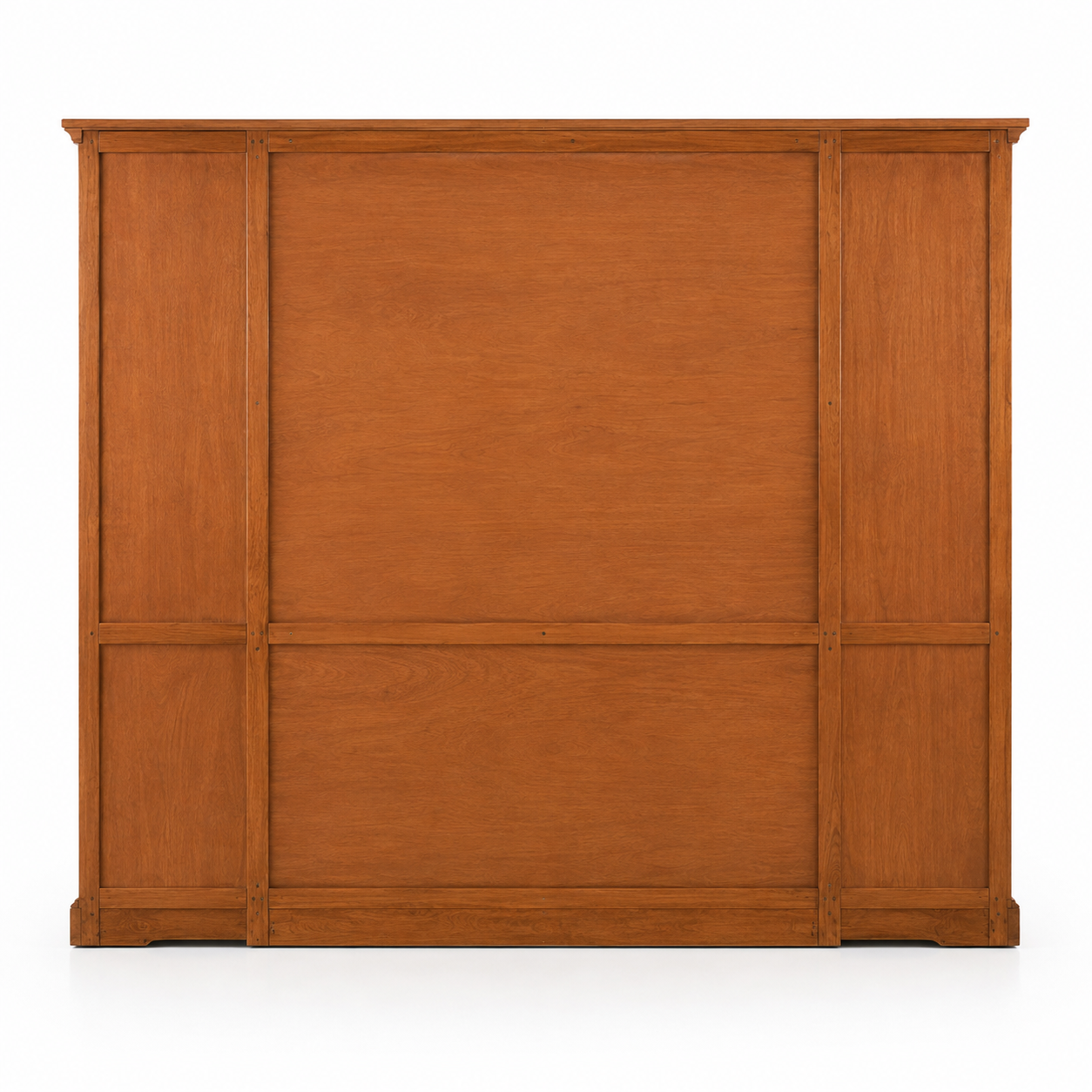 Wooden TV Unit with Glass Display Cabinet, Open Shelves, Closed Storage, Large Entertainment Centre for Living Room in Warm Brown Finish