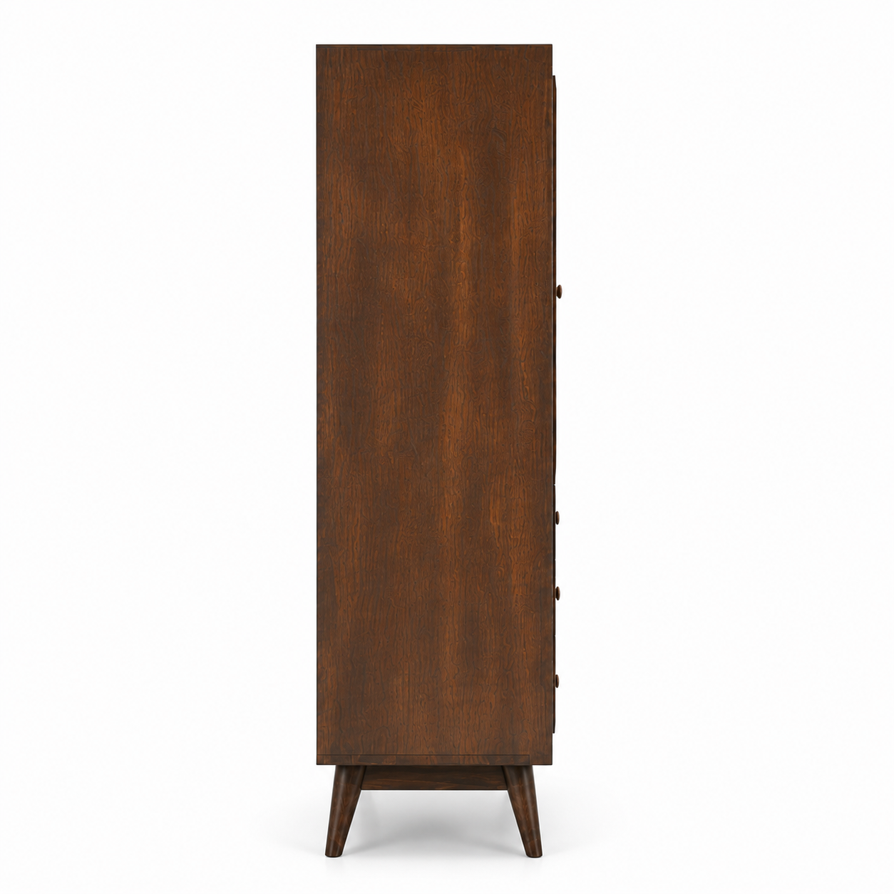 Wooden Crockery Cabinet with Glass Doors, Display Shelves, 4 Drawers, Closed Storage and Tapered Legs for Dining and Living Room