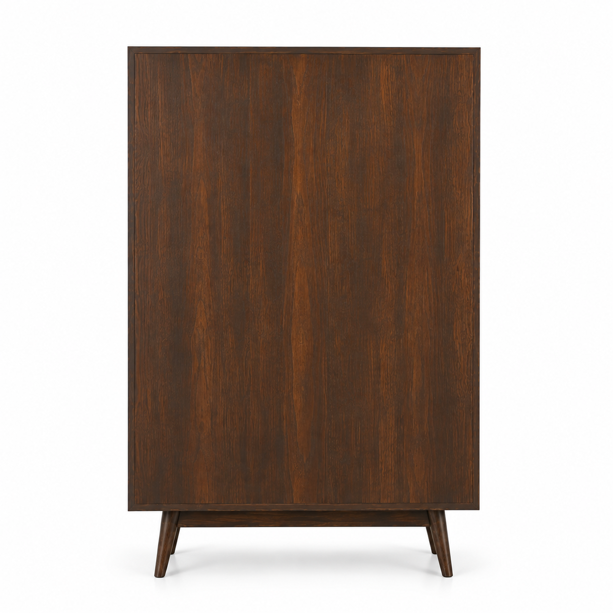 Wooden Crockery Cabinet with Glass Doors, Display Shelves, 4 Drawers, Closed Storage and Tapered Legs for Dining and Living Room