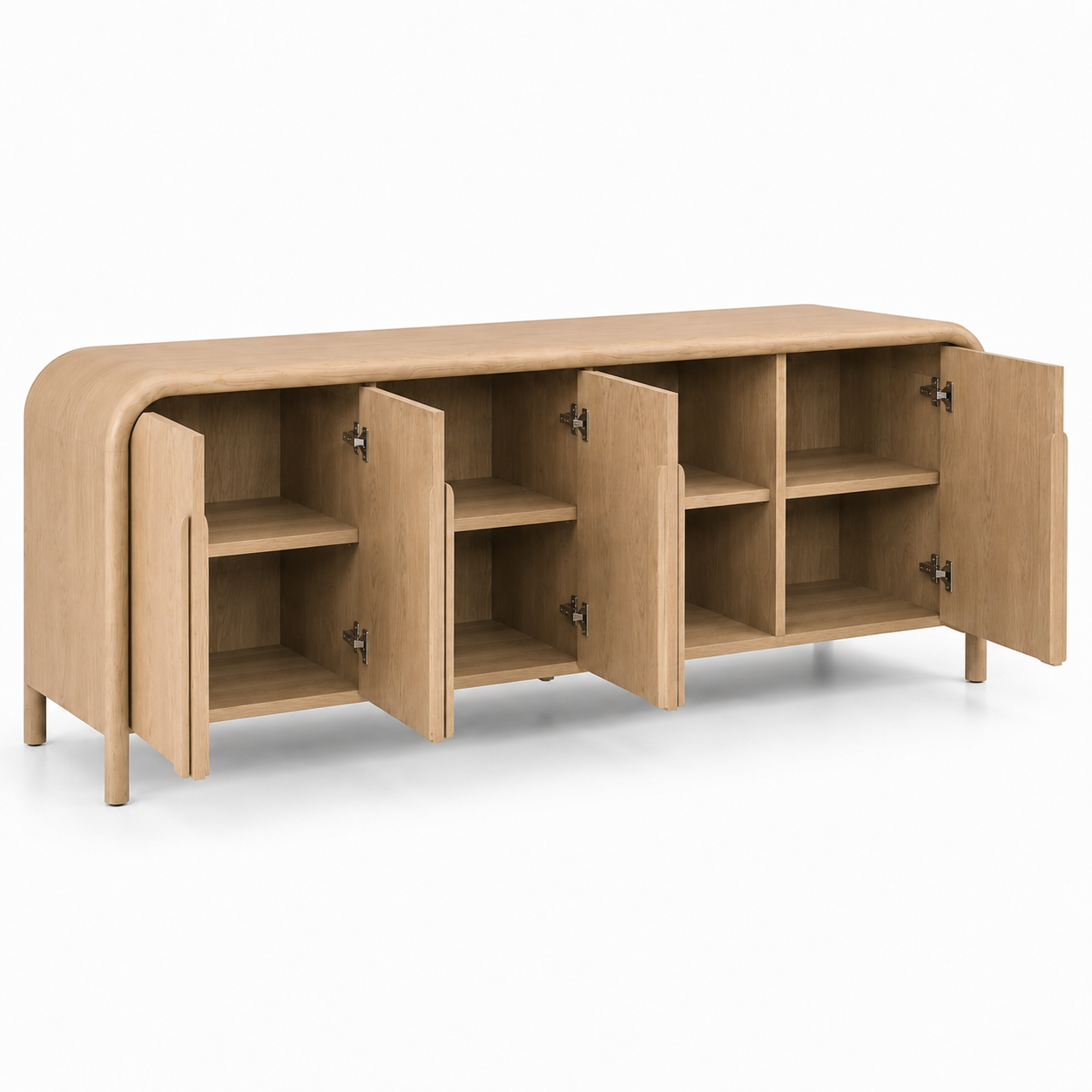 Wooden Storage Cabinet with Elegant Finish for Living and Dining Rooms and Soft-Close Doors for Seamless Storage