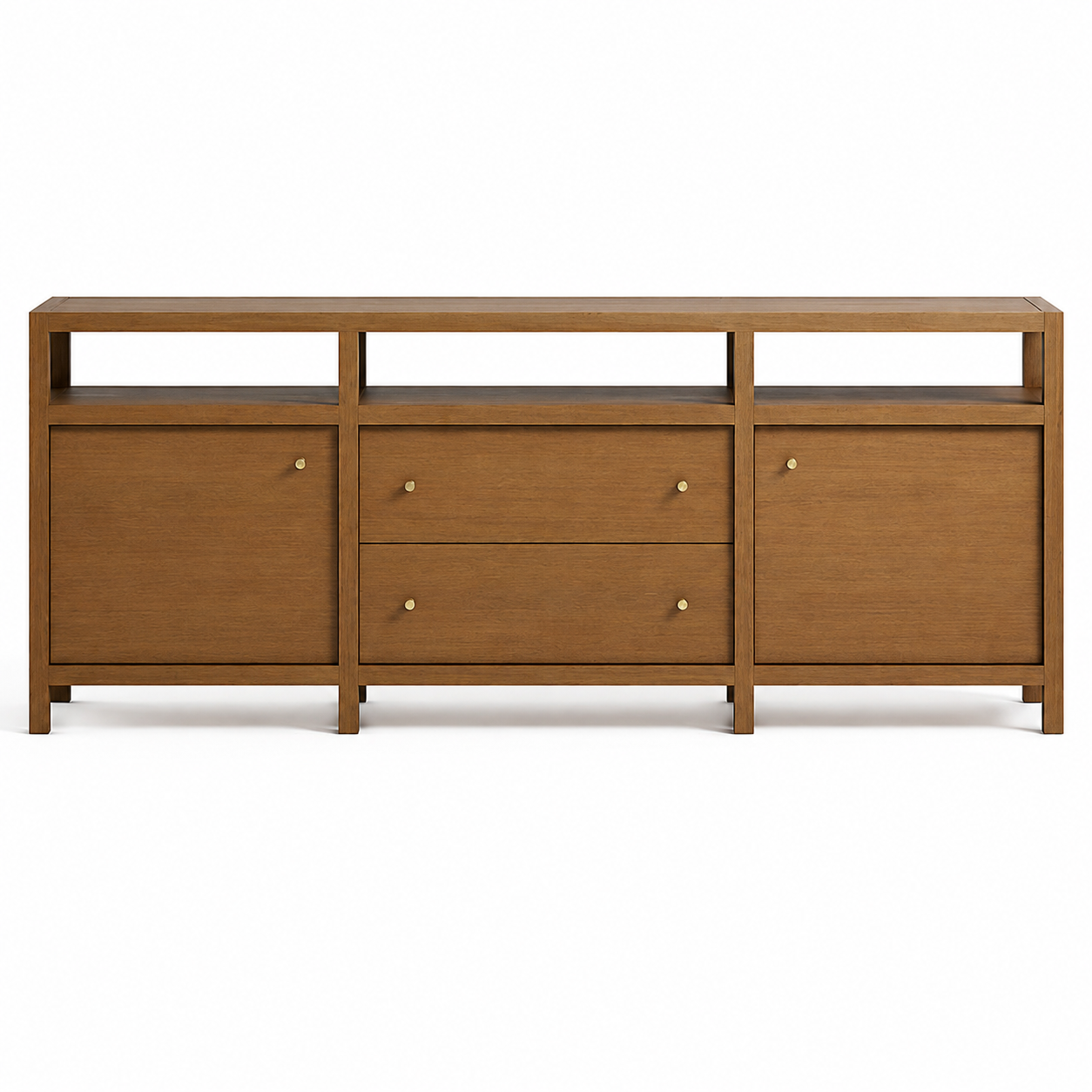 Wooden Storage Cabinet with Elegant Finish for Living and Dining Rooms and Multi-Purpose Storage Compartments