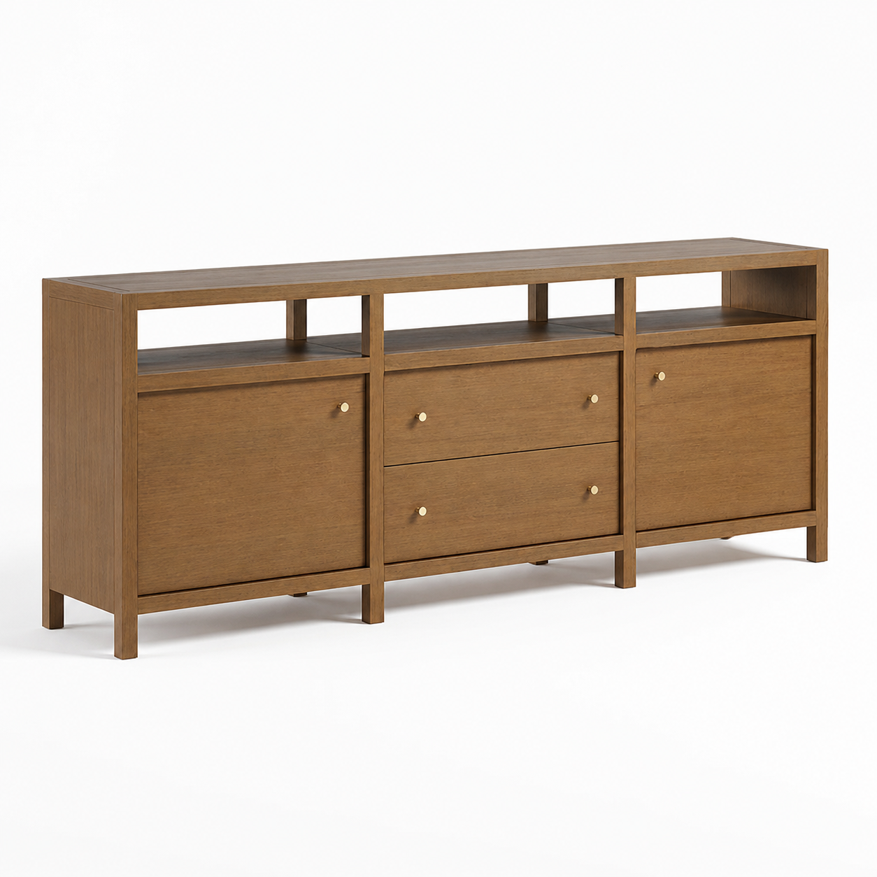 Wooden Storage Cabinet with Elegant Finish for Living and Dining Rooms and Multi-Purpose Storage Compartments