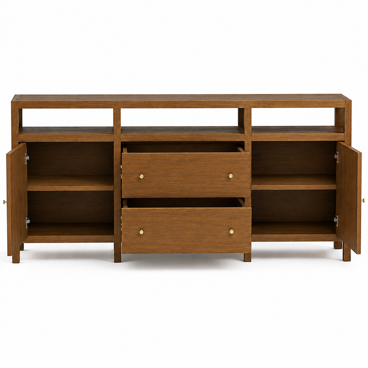 Wooden Storage Cabinet with Elegant Finish for Living and Dining Rooms and Multi-Purpose Storage Compartments