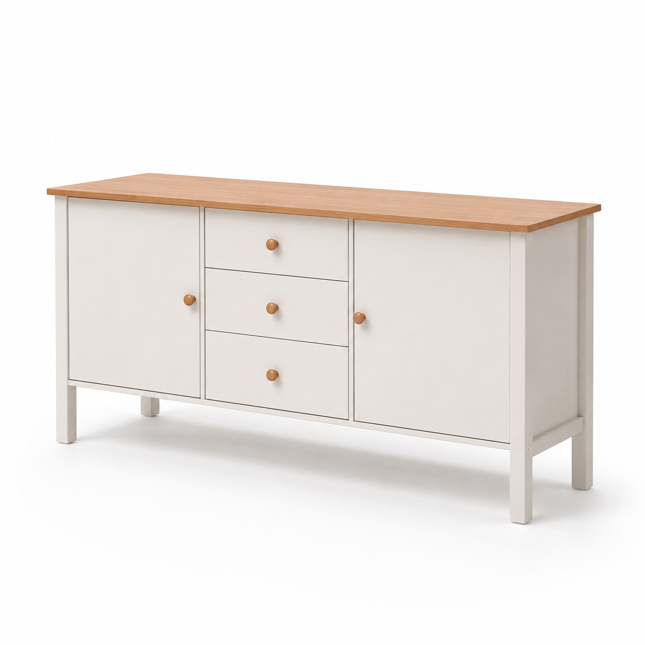 Wooden Storage Cabinet with Many-Purpose Storage, Classic Design and Practical Shelves