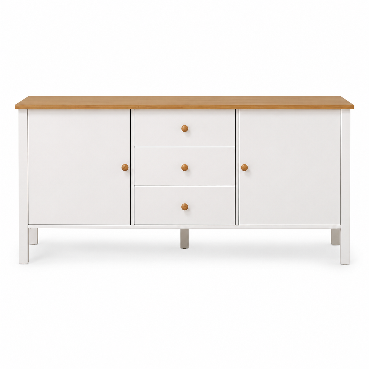 Wooden Storage Cabinet with Many-Purpose Storage, Classic Design and Practical Shelves