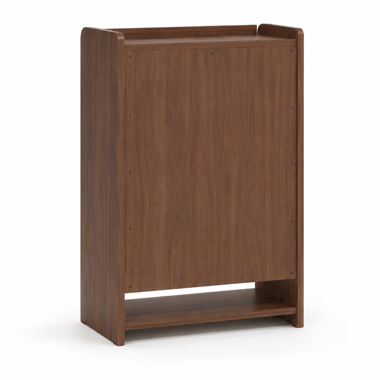 Modern Wooden Shoe Storage Cabinet with 2 Fluted Doors, Open Shelf, Entryway Organiser for Hallway and Bedroom