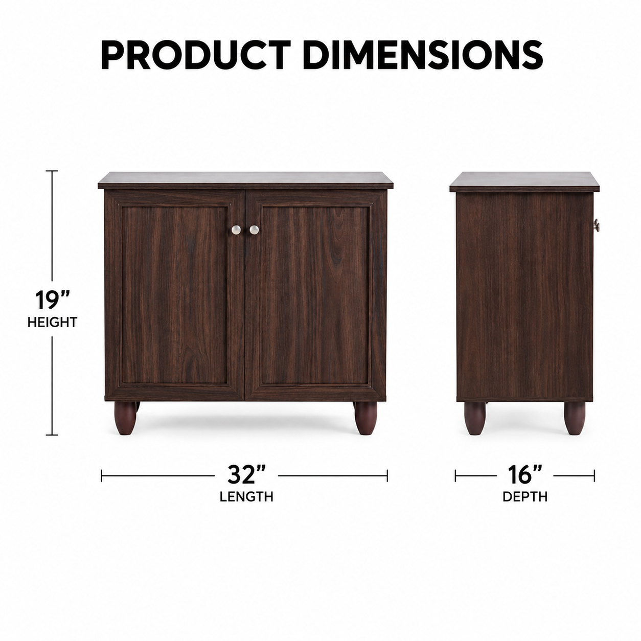 Wooden Shoes Storage Cabinet with Premium Shelves, Contemporary Shoe Cabinet with Premium Finish