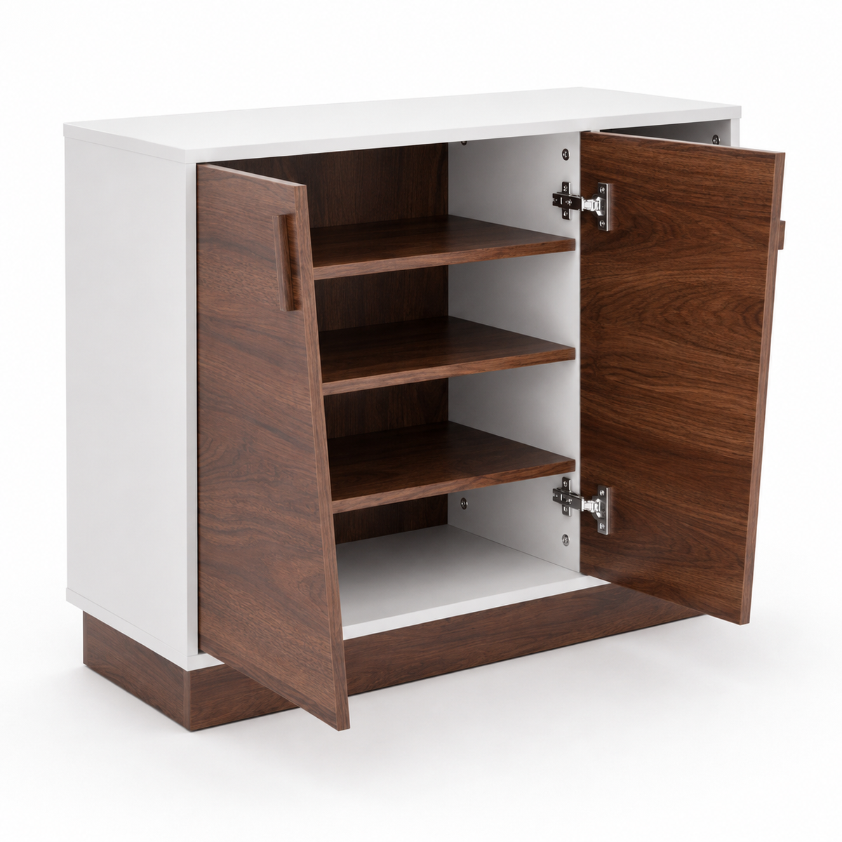 Wooden Shoes Storage Cabinet with Premium Shelves, Compact Minimalist with Top Build Quality
