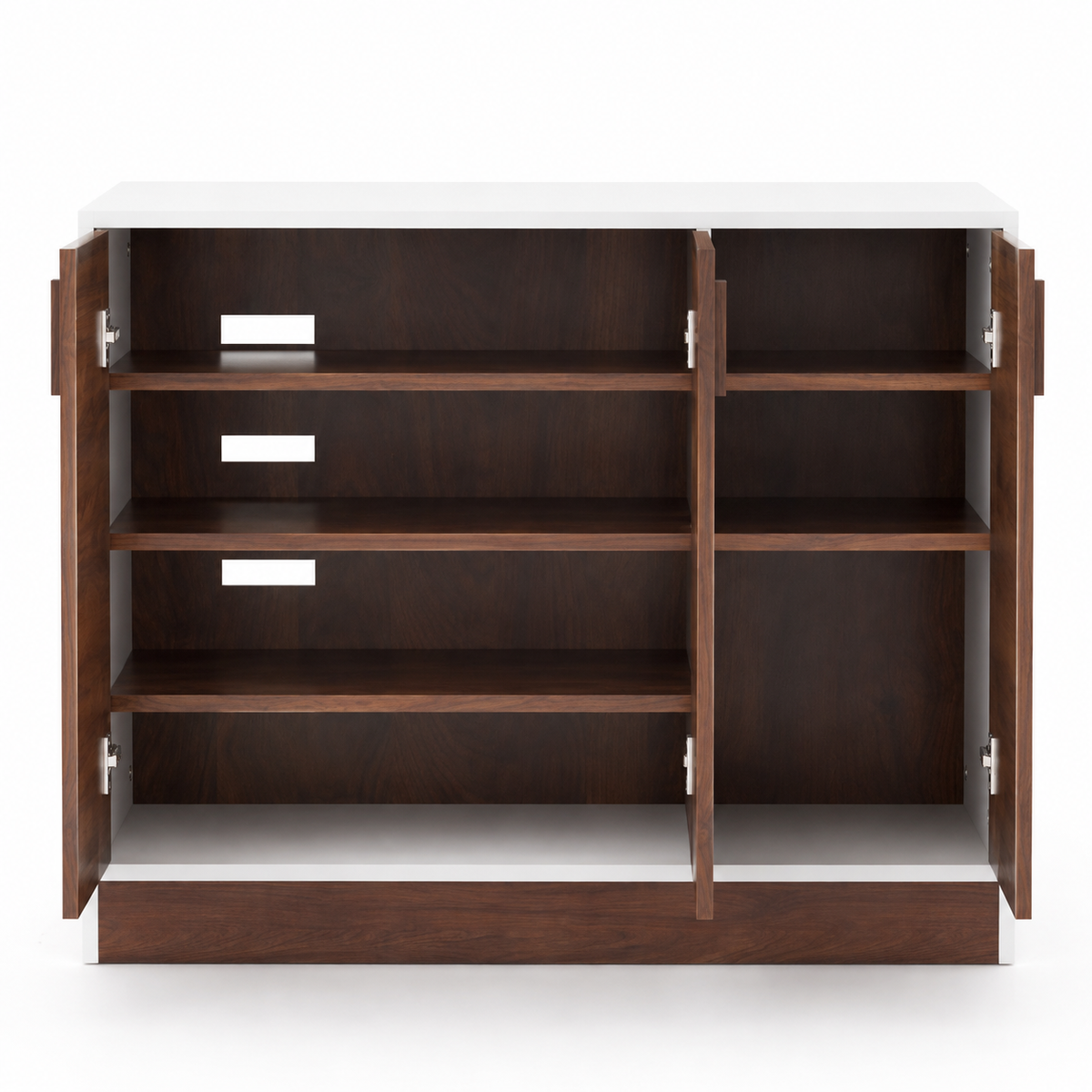 Wooden Shoes Storage Cabinet with Premium Shelves, Compact Minimalist with Top Build Quality