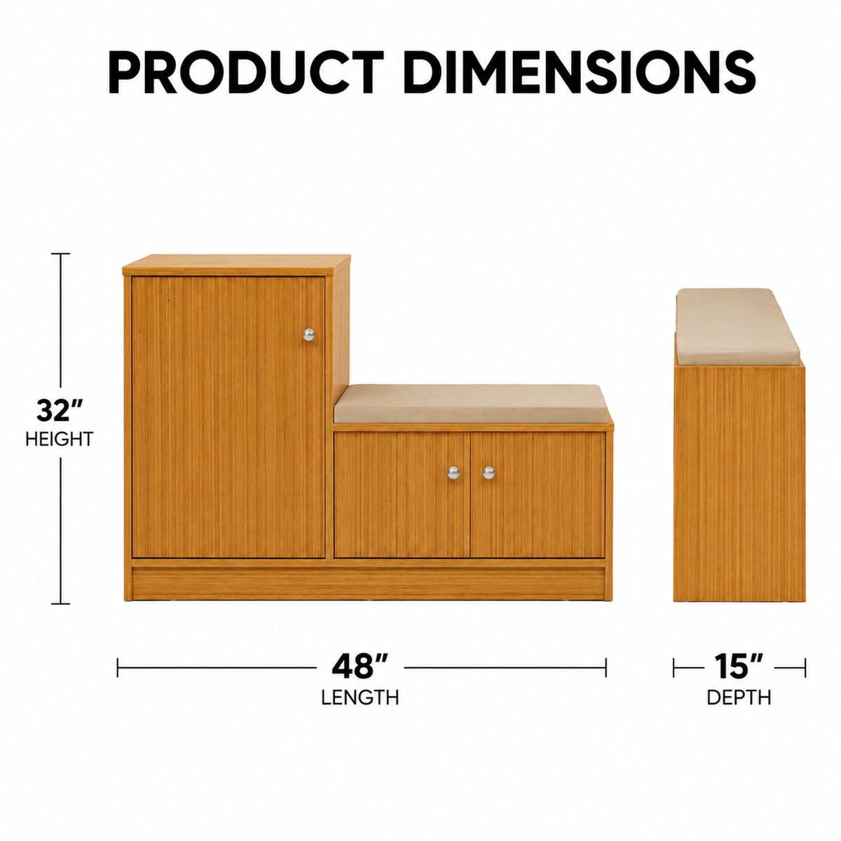 Wooden Shoes Storage Cabinet with Seating & Modern Design, High build Material Used For Long Lasting Use