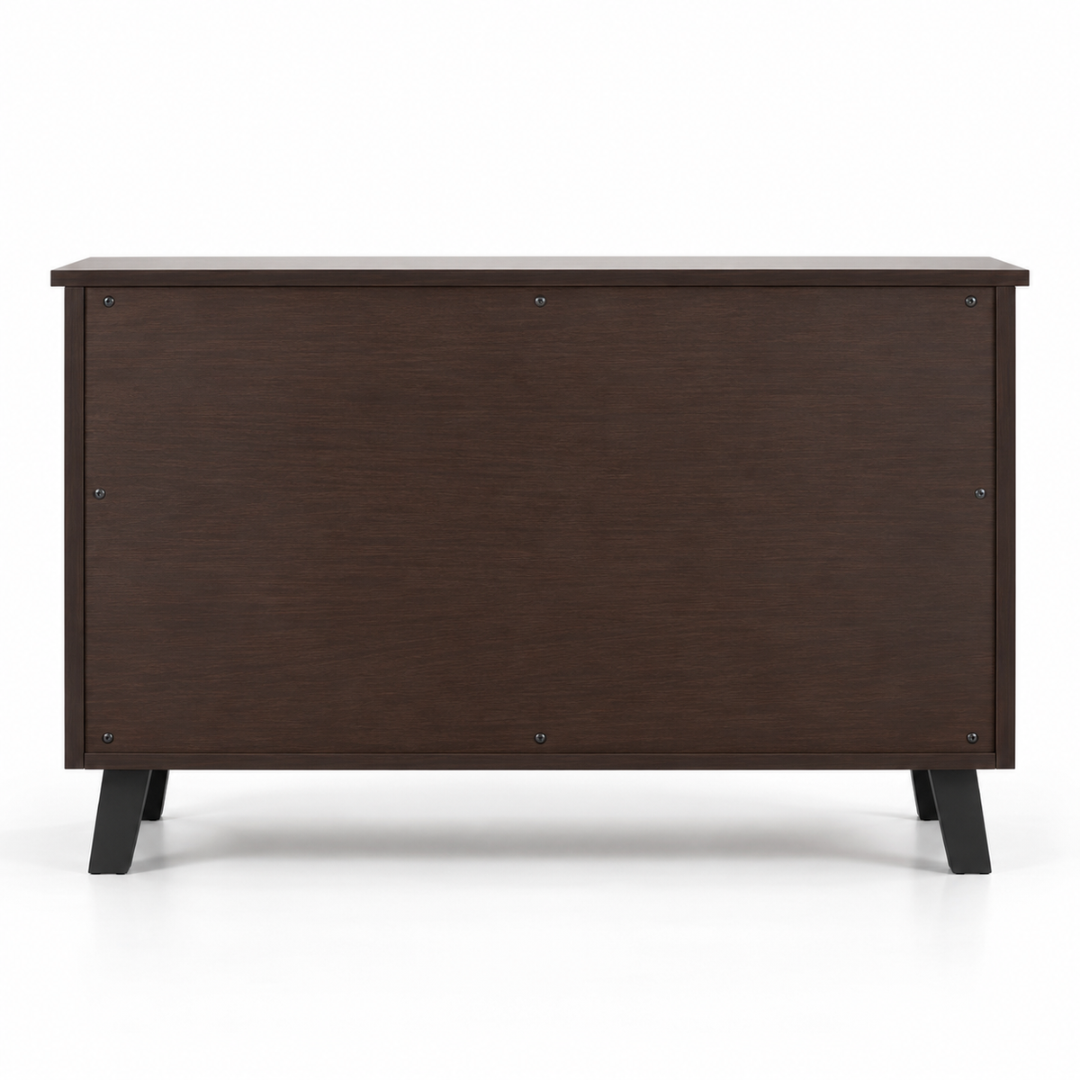 Modern Particle Board Shoe Cabinet with Dual Slatted Doors, Multi-Level Shelves &amp; Raised Legs for Entryway, Foyer and Bedroom