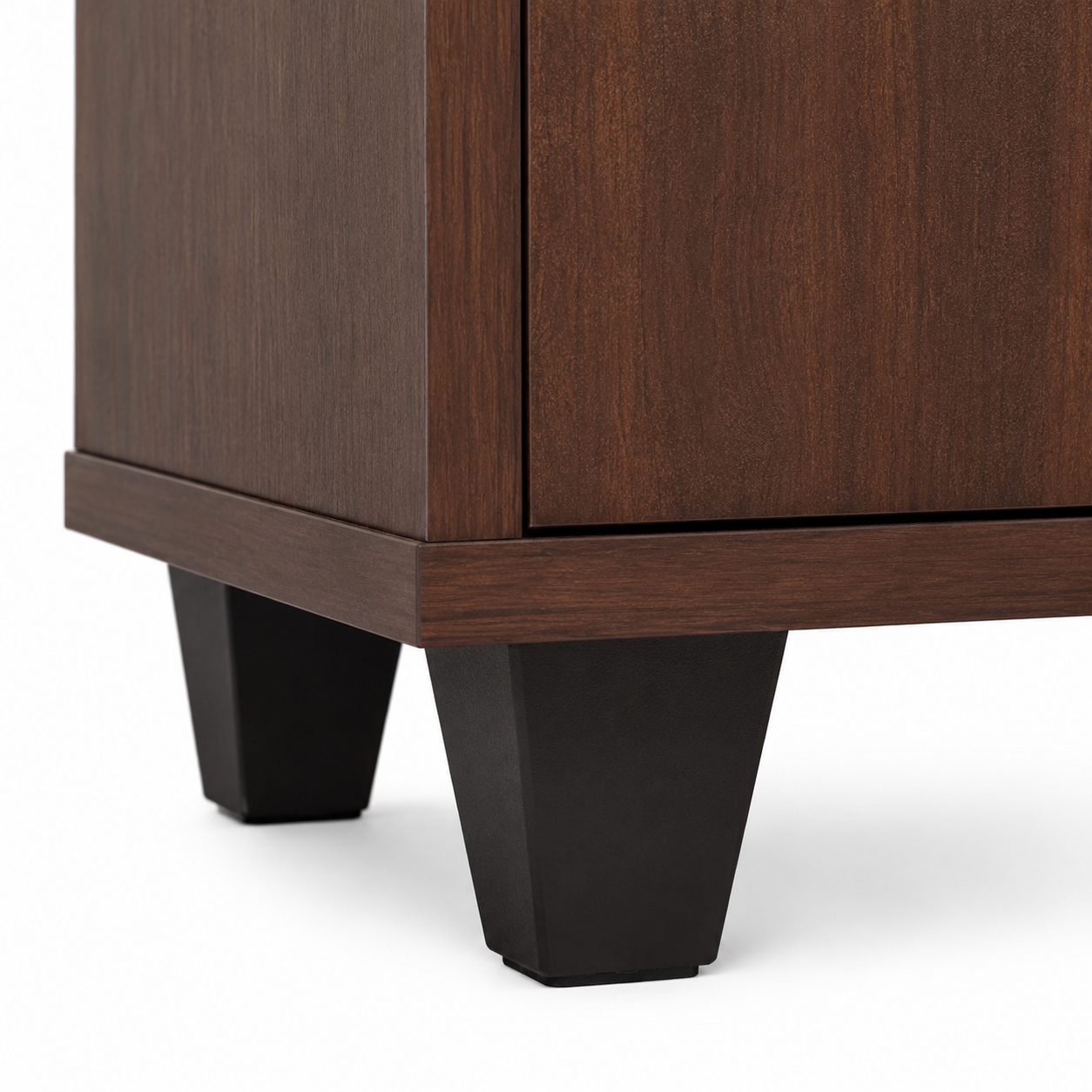 Lakdi Modern Shoe Storage Cabinet for Entryway with 2 Door Closed Shelves, Open Bottom Shoe Rack, Walnut Finish for Home Hallway & Foyer
